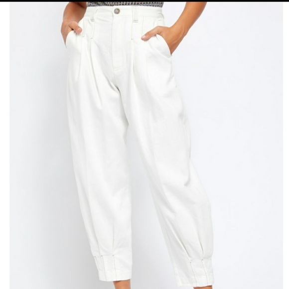 Free PeopleWomen's White Barcelona Balloon Pants - Picture 3 of 12